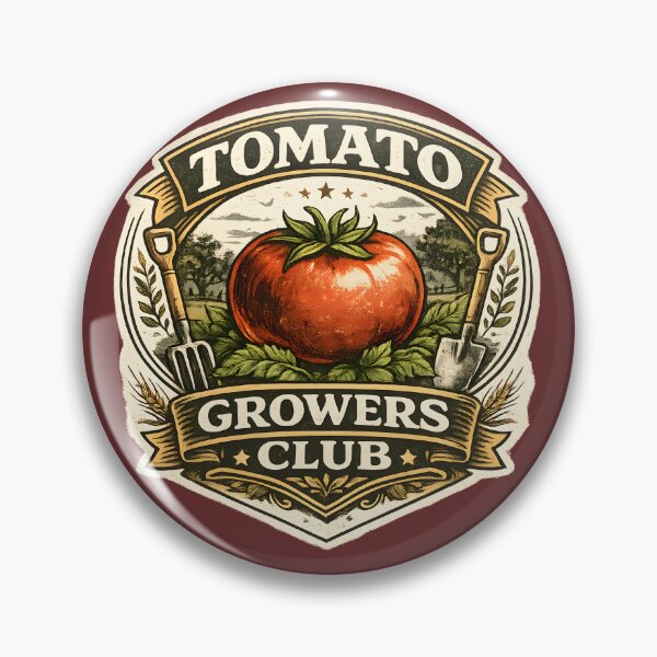 Item preview, Tomato Growers Club – Vintage Gardening Tomato Badge Design designed and sold by KAM-KAM-STORE.