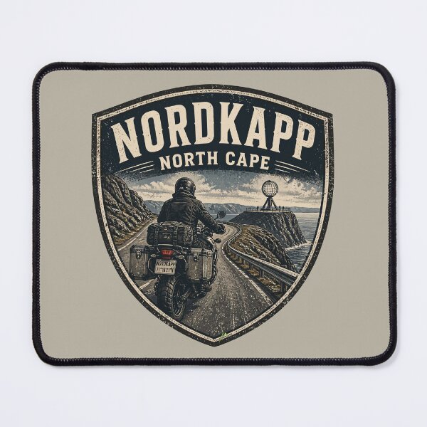 Item preview, Nordkapp North Cape Norway Motorcycle Sticker TShirt 16 designed and sold by OuterShellUK.