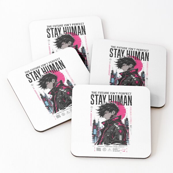 Item preview, Stay Human - Futuristic Cyberpunk Dystopian Graphic designed and sold by TontikDesign.