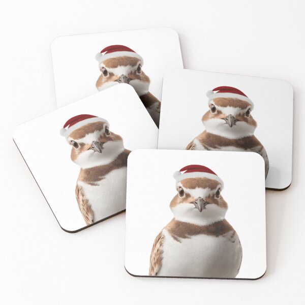 Item preview, Christmas Plover bird with Santa Hat designed and sold by LazyOwlStore.