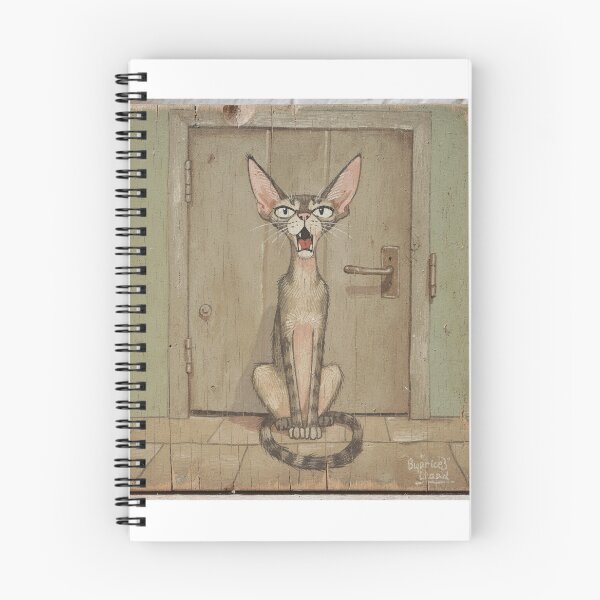 Item preview, Vocal Oriental Shorthair Complaining at a Closed Door Folk Art designed and sold by PictorialWhimsy.