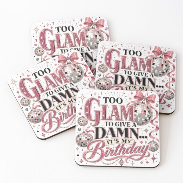 Item preview, Too Glam to Give a Damn It's My Birthday Coquette Disco Graphic designed and sold by Zabolotna_Art.