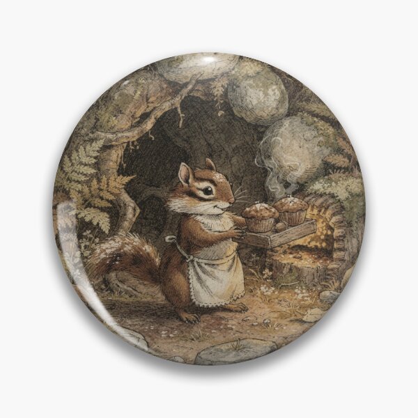 Item preview, Chipmunk Folk Baking Acorn Muffins Storybook Art designed and sold by PictorialWhimsy.