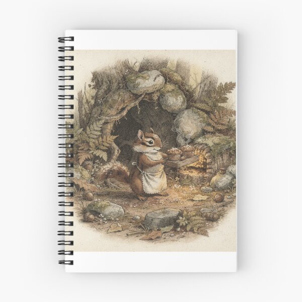 Item preview, Chipmunk Folk Baking Acorn Muffins Storybook Art designed and sold by PictorialWhimsy.
