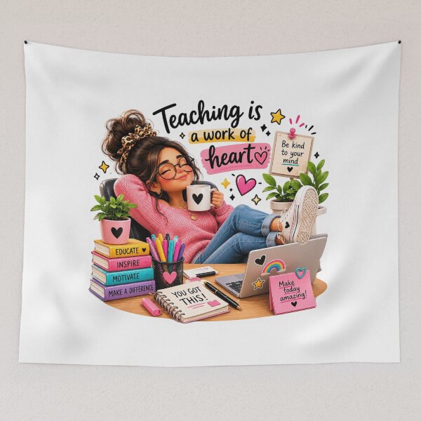 Item preview, Teaching Is a Work of Heart Sticker | Cute Teacher Life, Classroom Motivation & Teacher Appreciation Gift designed and sold by Pixanova.