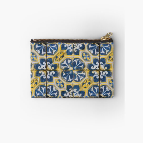 Item preview, Mediterranean Tile Harmony – Blue & Yellow Pattern designed and sold by WorldOFaMillion.