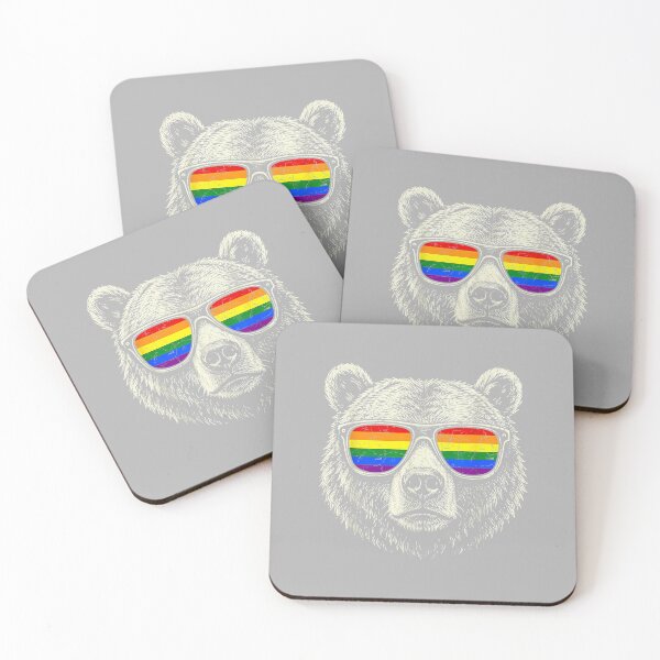 Item preview, Gay Pride Bear Sunglasses Rainbow Flag LGBTQ Ally LGBT Men designed and sold by ArleneRowe.
