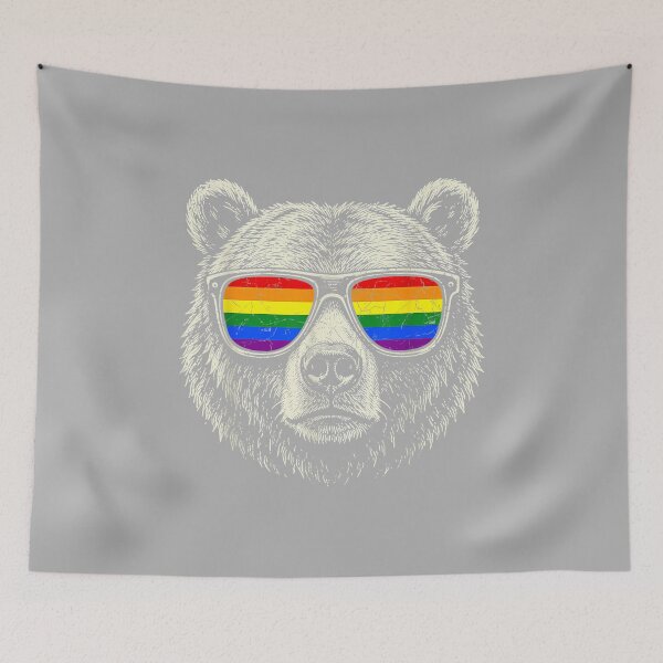Item preview, Gay Pride Bear Sunglasses Rainbow Flag LGBTQ Ally LGBT Men designed and sold by ArleneRowe.