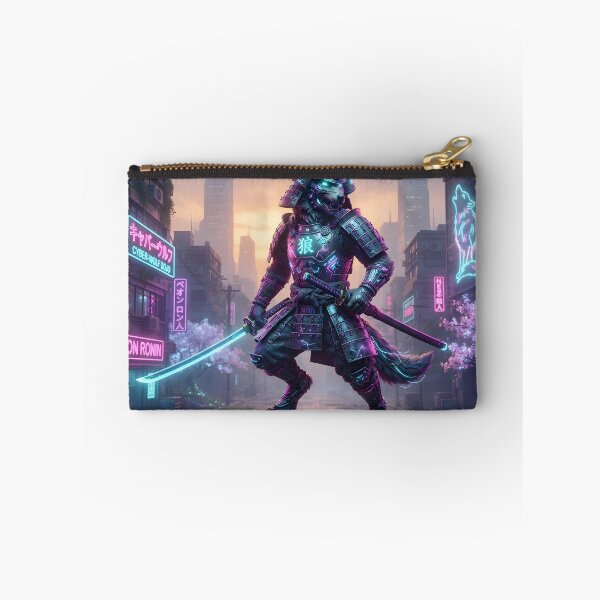 Item preview, Cyberpunk Samurai Wolf - Futuristic Tech Art Print & Sticker designed and sold by Neo Tokio.