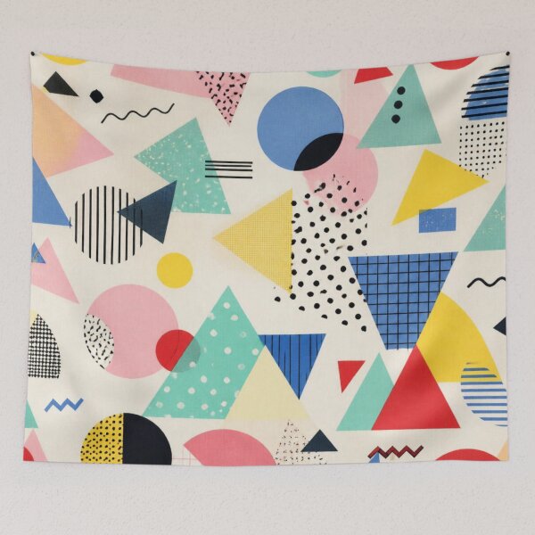 Item preview, Pastel Memphis Geometric Pattern | Scandinavian Retro Abstract Shapes designed and sold by lavanya11.
