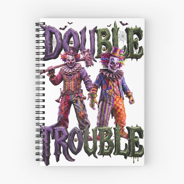 Item preview, Double Trouble - Creepy Evil Halloween Clowns designed and sold by royalflush664.