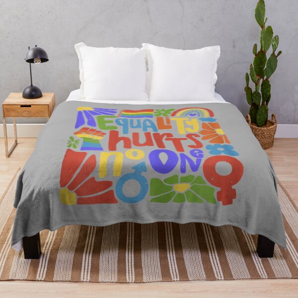 Item preview, Gay Pride Equality Hurts No One Rainbow LGBTQ Retro Groovy designed and sold by ArleneRowe.
