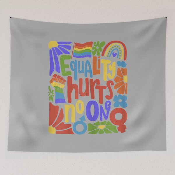 Item preview, Gay Pride Equality Hurts No One Rainbow LGBTQ Retro Groovy designed and sold by ArleneRowe.
