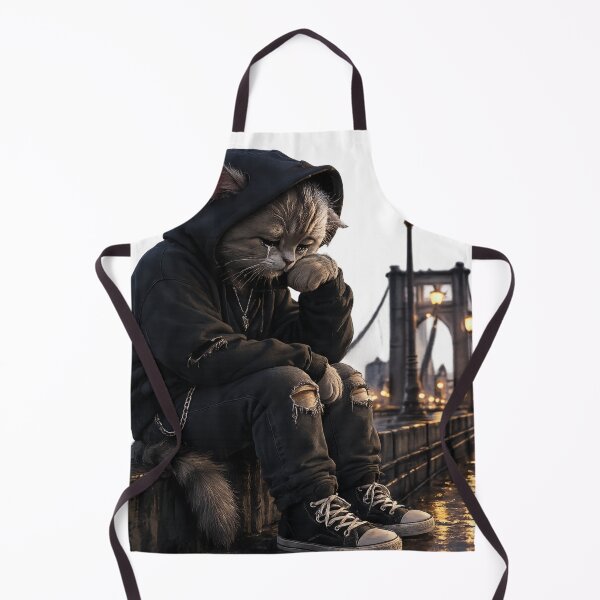 Item preview, Crying Cat on the Bridge – Lonely Night Vibes designed and sold by Genzfirevibes.