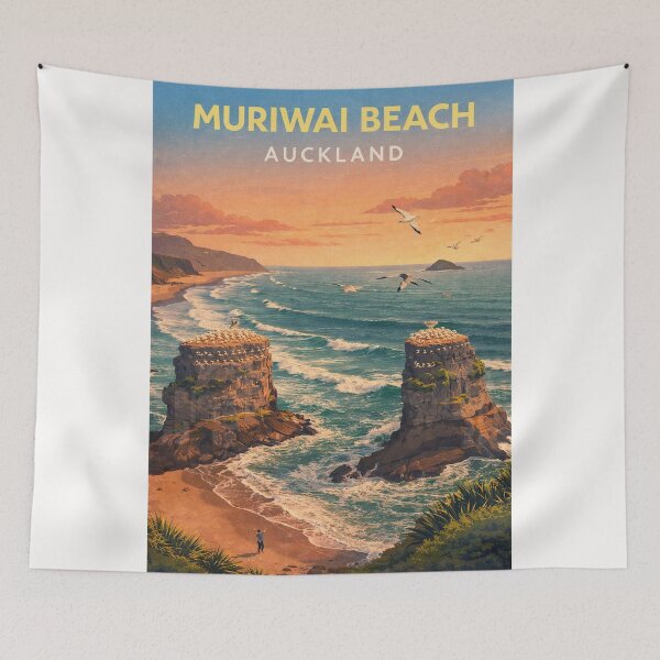 Item preview, Muriwai Beach Gannet Cliffs Tasman Sea Auckland Coast designed and sold by Places On Earth.