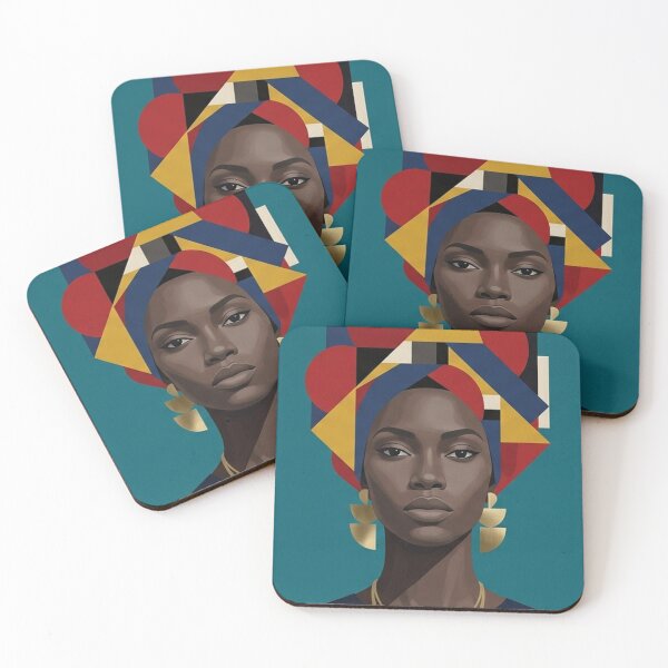 Item preview, Colorful Black woman geometric art designed and sold by Desolaa_Arts.