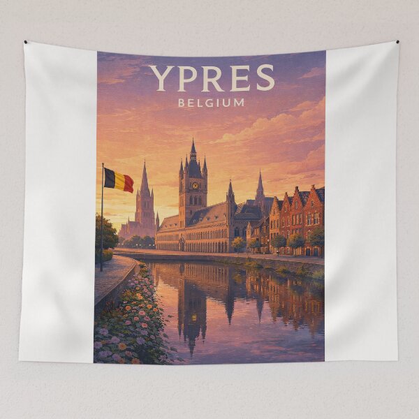 Item preview, Ypres Cloth Hall and Menin Gate Historic Skyline Belgium designed and sold by Places On Earth.