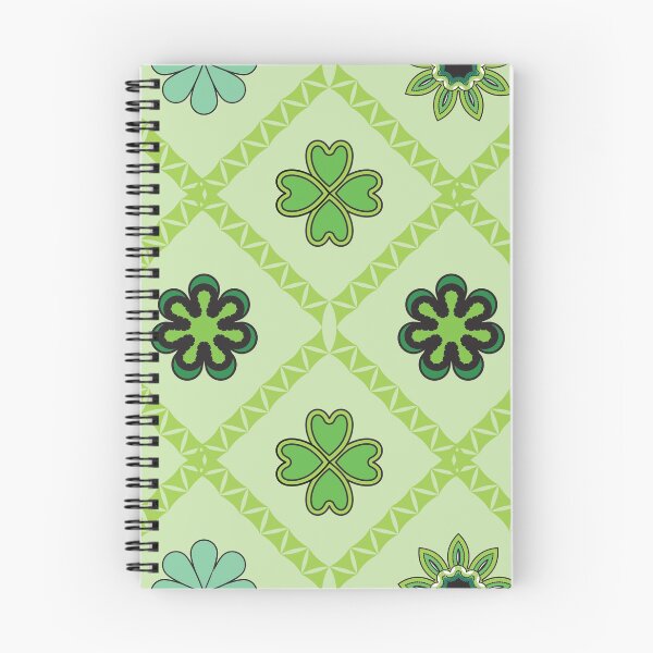 Item preview, Green Floral Geometric Seamless Pattern with Clover Motifs and Decorative Flowers designed and sold by ChaReePat.