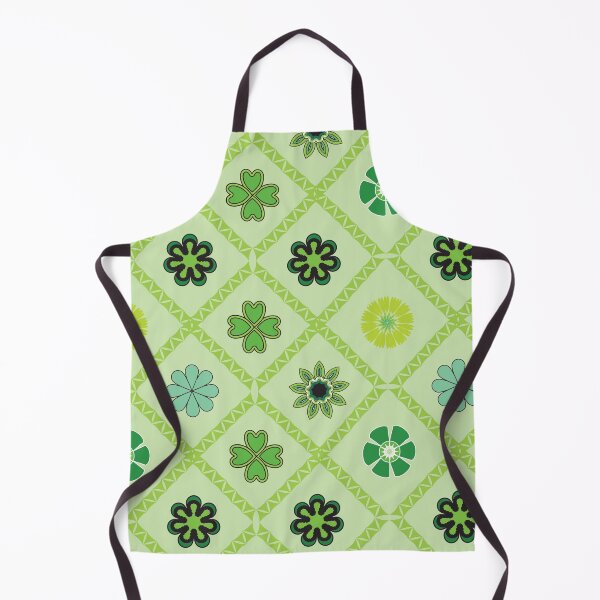 Item preview, Green Floral Geometric Seamless Pattern with Clover Motifs and Decorative Flowers designed and sold by ChaReePat.