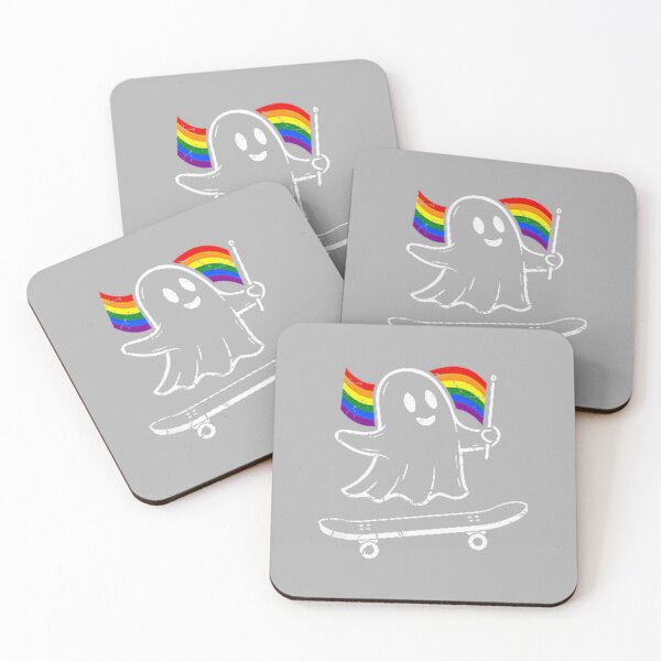 Item preview, Gay Pride Ghost Skateboard Pocket Skate Rainbow Flag LGBT designed and sold by ArleneRowe.