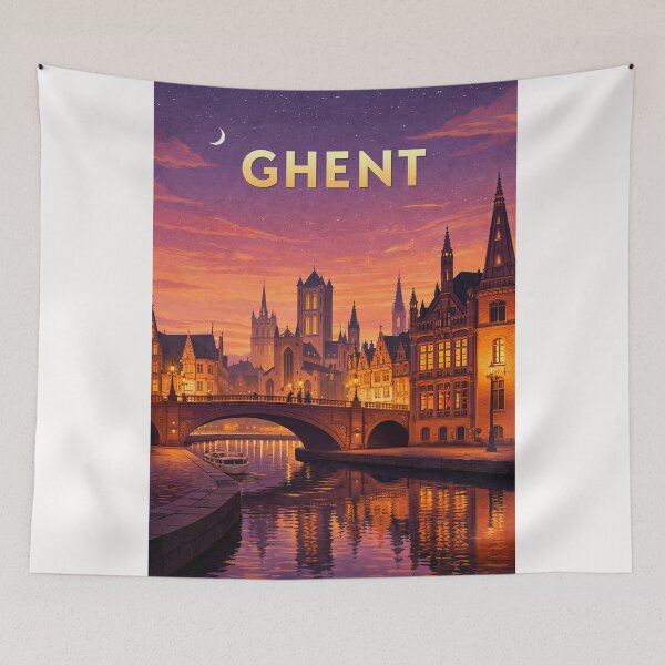 Item preview, Ghent Medieval Canals and Saint Bavo Cathedral Belgium designed and sold by Places On Earth.