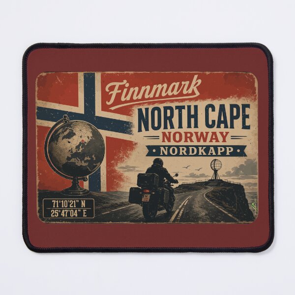 Item preview, Nordkapp North Cape Norway Motorcycle Sticker TShirt 17 designed and sold by OuterShellUK.