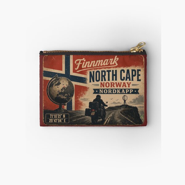 Item preview, Nordkapp North Cape Norway Motorcycle Sticker TShirt 17 designed and sold by OuterShellUK.
