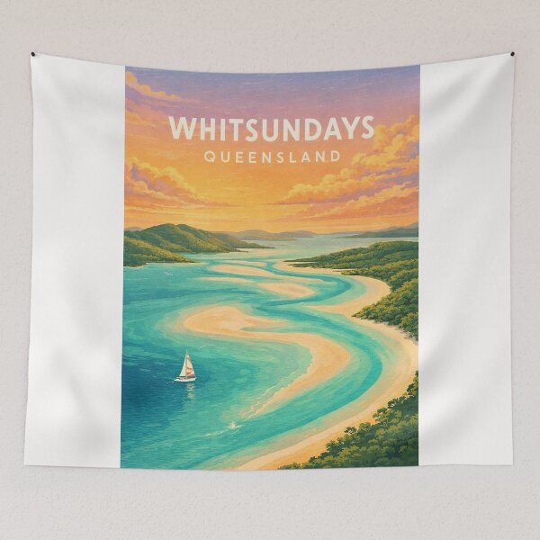 Item preview, Whitsundays Whitehaven Beach and Great Barrier Reef Queensland designed and sold by Places On Earth.