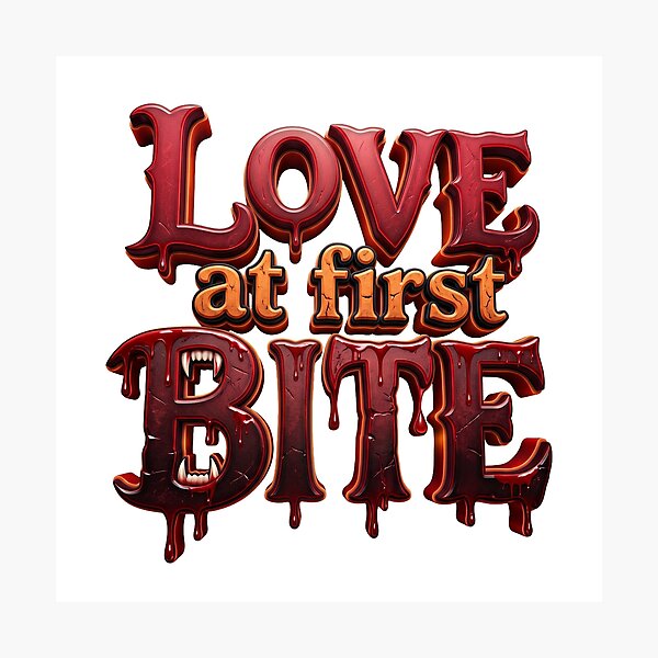 Item preview, Love At First Bite - Bloody Gothic Vampire Fangs Typography designed and sold by royalflush664.