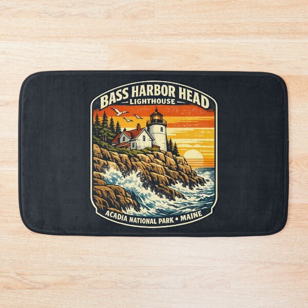 Item preview, Bass Harbor Head Lighthouse Vintage Travel Shirt | Acadia National Park Maine Coastal Retro Lighthouse Adventure Design designed and sold by Globalcitytees.