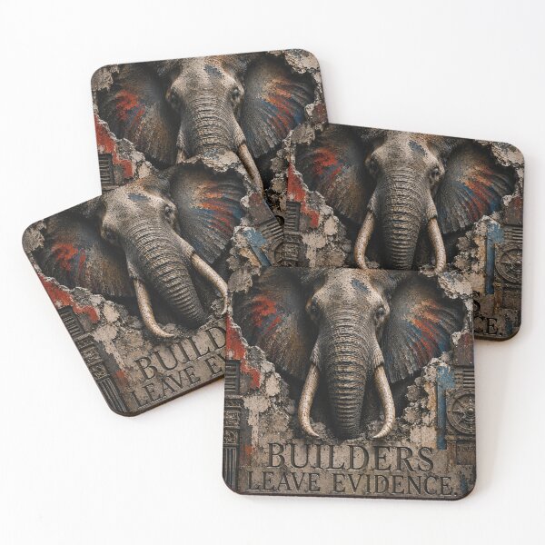 Item preview, Operator Builders Leave Evidence Elephant Brutalist Art designed and sold by SavannaStrikes.