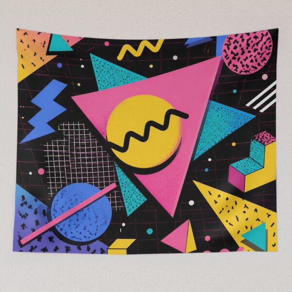 Item preview, Neon Memphis Pattern | Retro Synthwave Geometric Abstract Design designed and sold by lavanya11.
