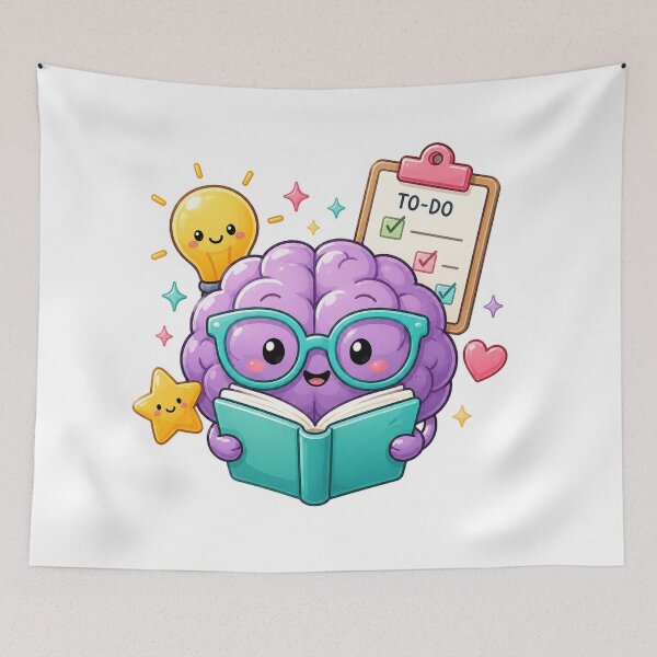 Item preview, Cute Brain Reading Sticker | ADHD Learning, Productivity, Study Motivation & Kawaii Book Lover Design designed and sold by Pixanova.