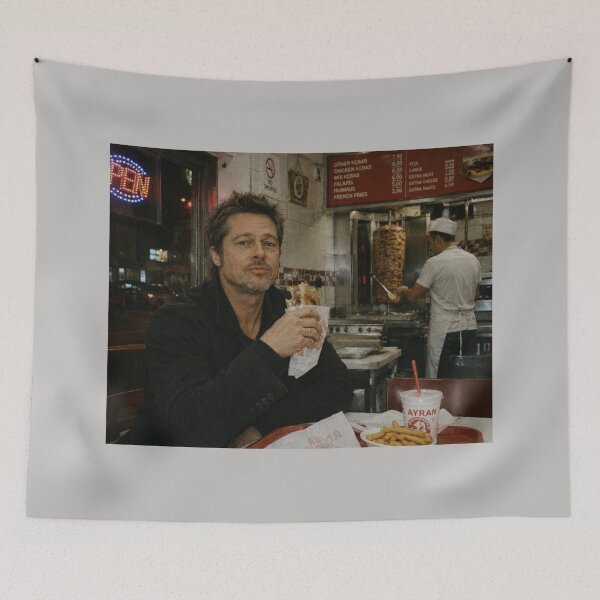 Item preview, Brad Pitt Eating Kebab in Local Shop designed and sold by Late Theory.