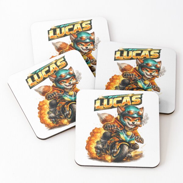 Item preview, Lucas Biker Fox – Personalized Motorcycle Name designed and sold by AlexLineArt.