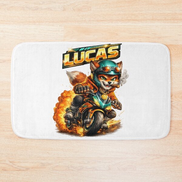 Item preview, Lucas Biker Fox – Personalized Motorcycle Name designed and sold by AlexLineArt.