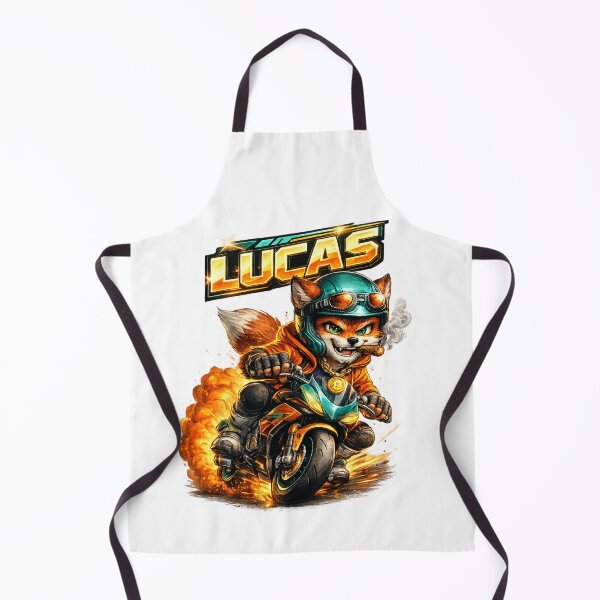 Item preview, Lucas Biker Fox – Personalized Motorcycle Name designed and sold by AlexLineArt.