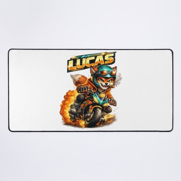 Item preview, Lucas Biker Fox – Personalized Motorcycle Name designed and sold by AlexLineArt.