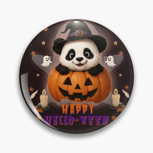 Item preview, Cute Halloween Panda Pumpkin Witch Hat Kawaii Halloween Gift designed and sold by EnginerdStudio.