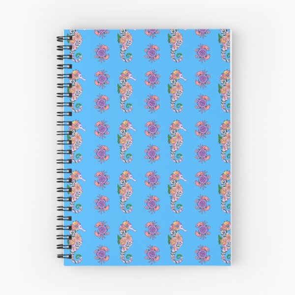 Item preview, Floral Seahorse & Crabs Seamless Pattern designed and sold by dotdotsmilecreative.