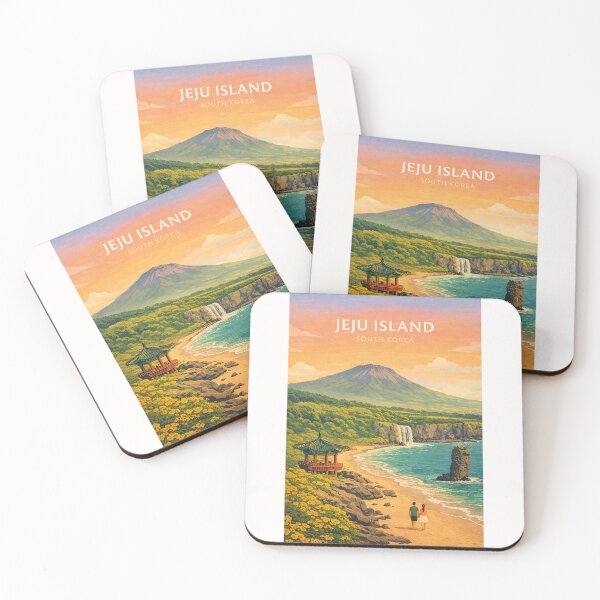 Item preview, Jeju Island Hallasan Coastline and Jeongbang Falls South Korea designed and sold by Places On Earth.