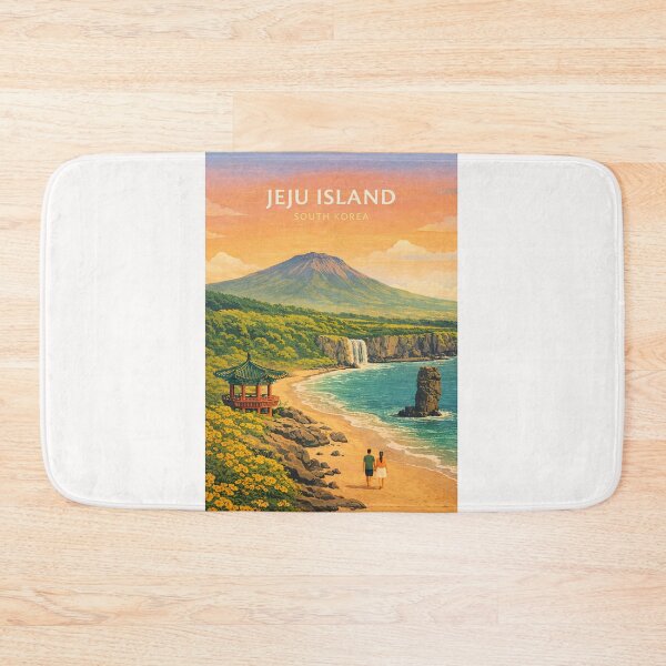 Item preview, Jeju Island Hallasan Coastline and Jeongbang Falls South Korea designed and sold by Places On Earth.