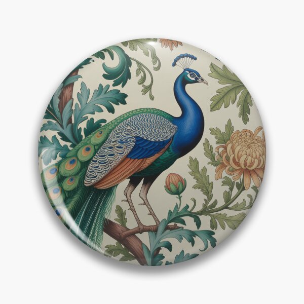 Item preview, William Morris Peacock Pattern | Arts & Crafts Botanical Textile | Vintage English Wallpaper Style Decorative Art designed and sold by Tamas Das.