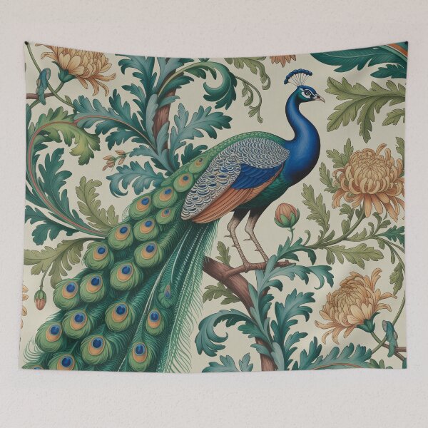 Item preview, William Morris Peacock Pattern | Arts & Crafts Botanical Textile | Vintage English Wallpaper Style Decorative Art designed and sold by Tamas Das.