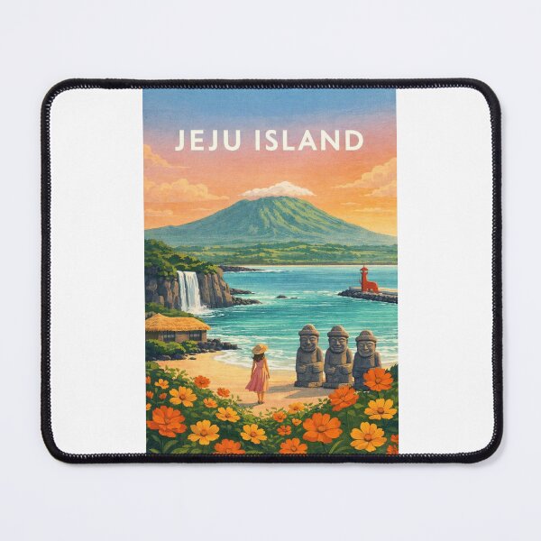 Item preview, Jeju Island Hallasan Seongsan Ilchulbong Dol Hareubang Coastal Landscape South Korea designed and sold by Places On Earth.