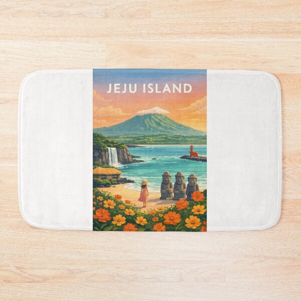 Item preview, Jeju Island Hallasan Seongsan Ilchulbong Dol Hareubang Coastal Landscape South Korea designed and sold by Places On Earth.