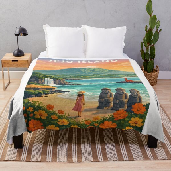 Item preview, Jeju Island Hallasan Seongsan Ilchulbong Dol Hareubang Coastal Landscape South Korea designed and sold by Places On Earth.