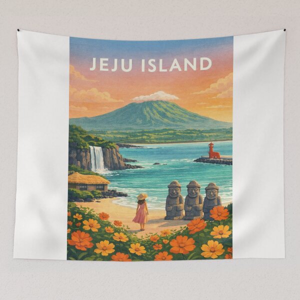 Item preview, Jeju Island Hallasan Seongsan Ilchulbong Dol Hareubang Coastal Landscape South Korea designed and sold by Places On Earth.