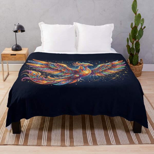Item preview, Majestic Colorful Abstract Geometric Phoenix Stained Glass Art designed and sold by NaphiArtPrints.