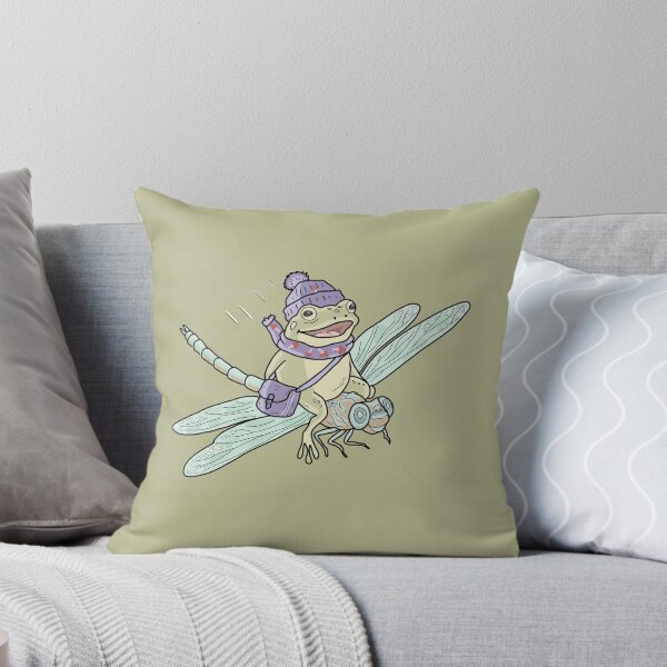 Item preview, Frog on Dragonfly Cute Cottagecore Goblincore Toad Illustration designed and sold by LeshanArt.